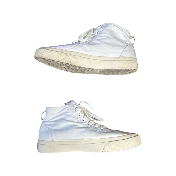 Everlane White Canvas Forever High Tops Lace Up Sneakers Size Women’s 8 Men's 6 - Picture 6 of 8